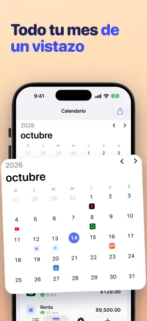Todo tu mes de un vistazo
