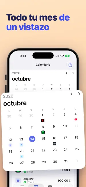 Todo tu mes de un vistazo