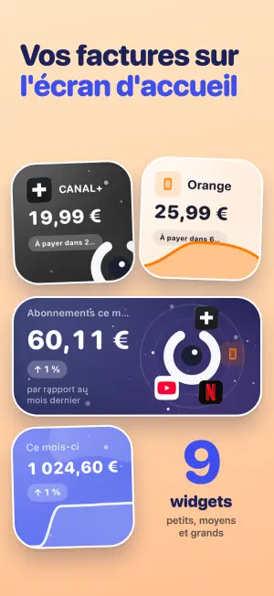 Vos factures sur l'écran d'accueil