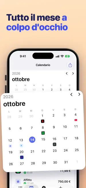Tutto il mese a colpo d'occhio