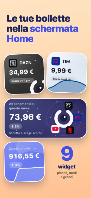 Le tue bollette nella schermata Home